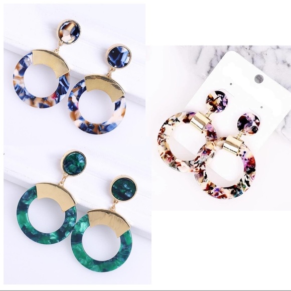 Acrylic Boho Dangle Drop Earings - Picture 1 of 5